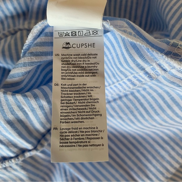 Cupshe short dress stripe blue and white Size Medium - Picture 5 of 6